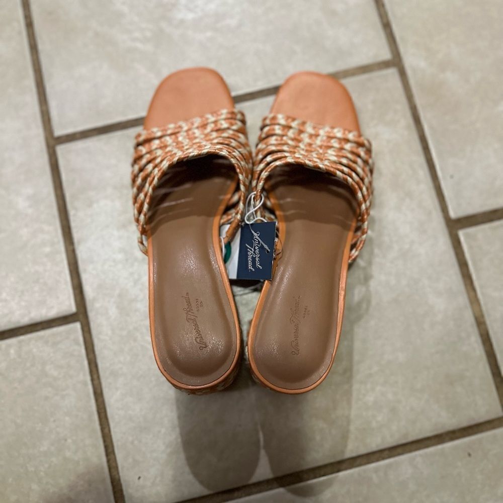 Universal Thread Orange Pink Rachel Shoe Mule Slide Heels NWT Size 8 - Picture 5 of 7
